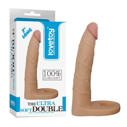 Lovetoy Voorbinddildo voor dubbele penetratie Ultrasoft Double - 18 cm - Erotiekvoordeel.nl