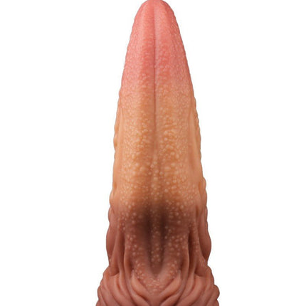 Lovetoy XXL Extreme Dildo Alien Tongue 25 x 7.5 cm - lichte/donkere huidskleur-Erotiekvoordeel.nl