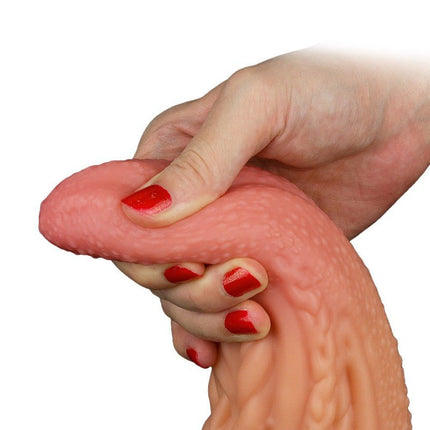 Lovetoy XXL Extreme Dildo Alien Tongue 25 x 7.5 cm - lichte/donkere huidskleur-Erotiekvoordeel.nl