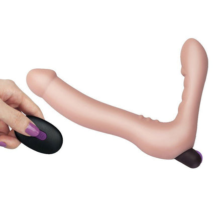 Lovetoy iJoy Dubbele Vibrerende Dildo met afstandsbediening - lichte huidskleur-Erotiekvoordeel.nl