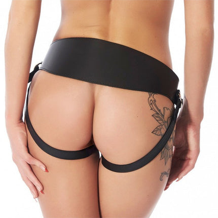 Luxe Strap-on / pegging voorbind harnas van zware kwaliteit leer zonder dildo - Erotiekvoordeel.nl