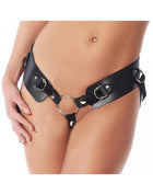 Luxe Strap-on / pegging voorbind harnas van zware kwaliteit leer zonder dildo - Erotiekvoordeel.nl