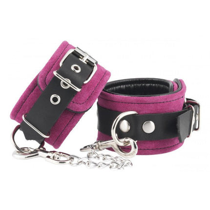 Enkelboeien met karabijnhaken en ketting - roze - Erotiekvoordeel.nl