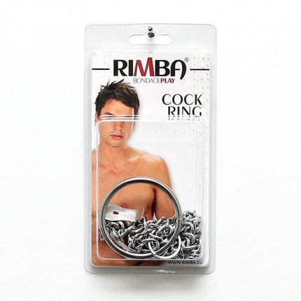 Metalen tepelklemmen met ketting en scrotum ring Ø 50 mm - Erotiekvoordeel.nl