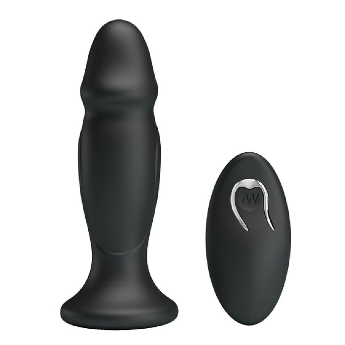 Mr. Play vibrerende oplaadbare anaal plug met afstandsbediening - P-Shape - Erotiekvoordeel.nl