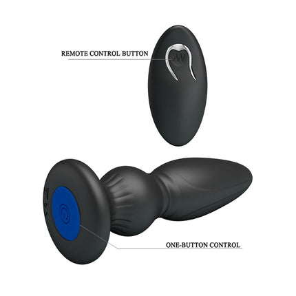 Mr. Play vibrerende oplaadbare anaal plug met remote control - buttplug Extra - Erotiekvoordeel.nl
