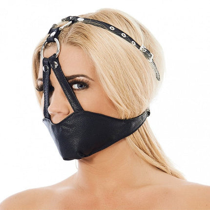 Muzzle / Muilkorf / Gag van leer - zwart - Erotiekvoordeel.nl