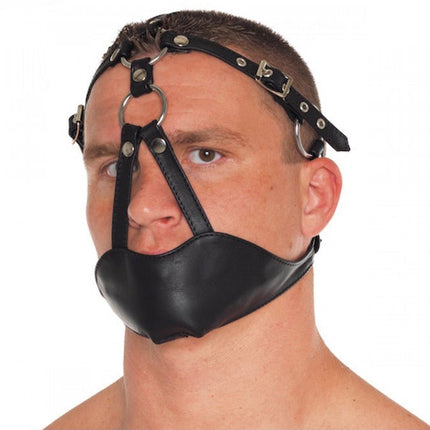 Muzzle / Muilkorf / Gag van leer - zwart - Erotiekvoordeel.nl