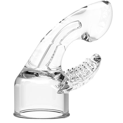 POWER Opzetstuk Wand Vibrator Dual Stimulation - transparant - Erotiekvoordeel.nl