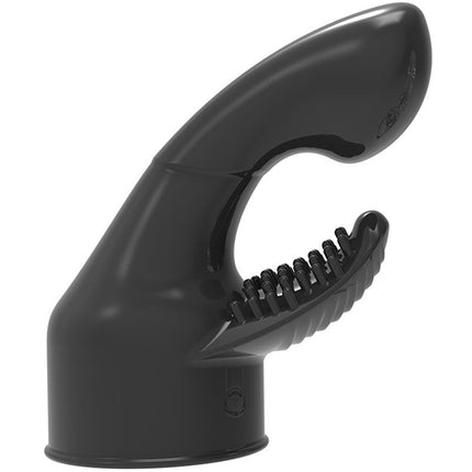 POWER Opzetstuk Wand Vibrator Dual Stimulation - zwart - Erotiekvoordeel.nl