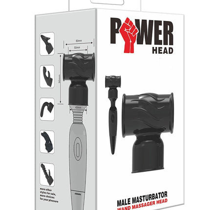 POWER Opzetstuk Wand Vibrator Head Hummer Male - zwart - Erotiekvoordeel.nl