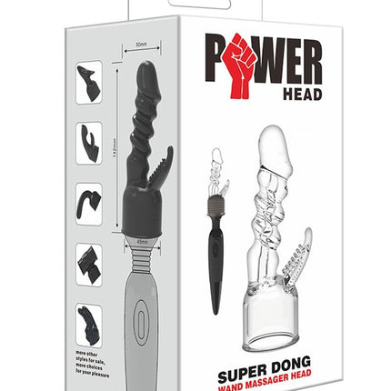 POWER Opzetstuk Wand Vibrator Super Dong - transparant - Erotiekvoordeel.nl