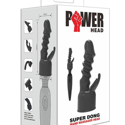 POWER Opzetstuk Wand Vibrator Super Dong - zwart - Erotiekvoordeel.nl