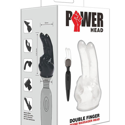 POWER Wand Vibrator Opzetstuk Double finger - transparant - Erotiekvoordeel.nl