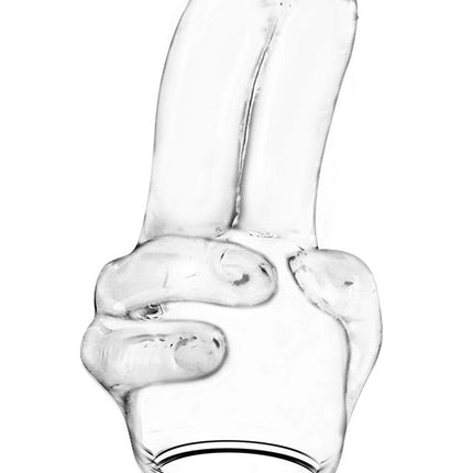 POWER Wand Vibrator Opzetstuk Double finger - transparant - Erotiekvoordeel.nl