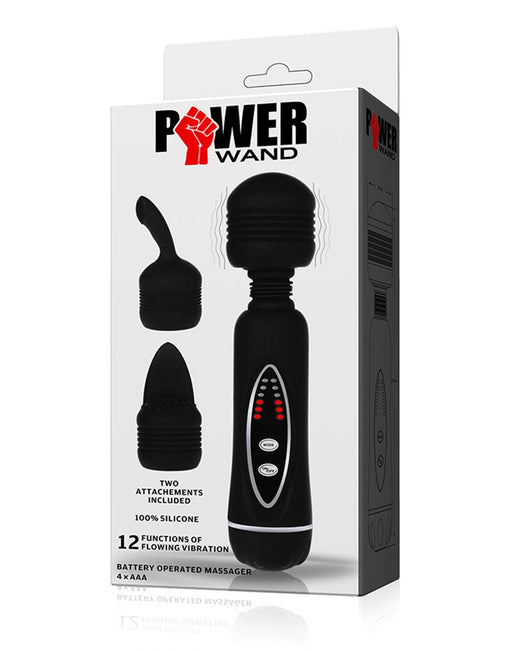 POWER Wand Vibrator met 2 verwisselbare koppen - zwart - Erotiekvoordeel.nl