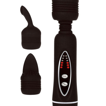 POWER Wand Vibrator met 2 verwisselbare koppen - zwart - Erotiekvoordeel.nl
