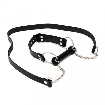 Paardenbit gag met leidsels leer - zwart - Erotiekvoordeel.nl