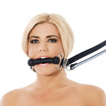 Paardenbit gag met leidsels leer - zwart - Erotiekvoordeel.nl