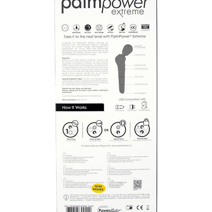 Palm Power Extreme Wand Vibrator - ergonomisch gevormd en extreem krachtig - zwart - Erotiekvoordeel.nl