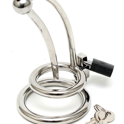 Penis slotje met gebogen urethral buis RVS - Erotiekvoordeel.nl