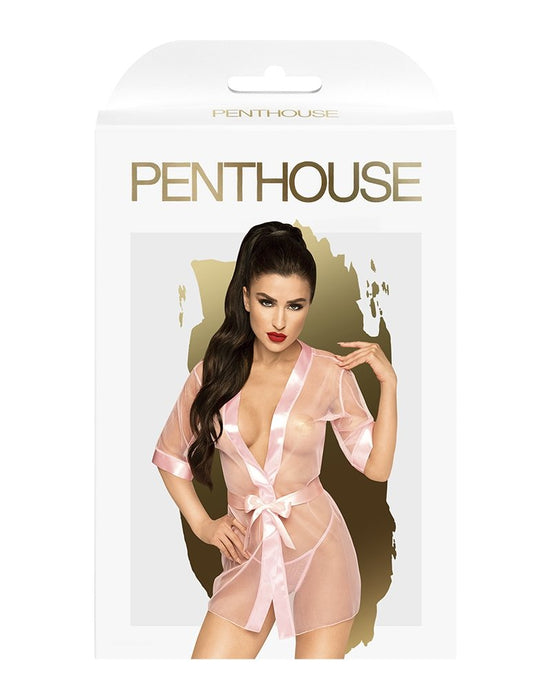 Penthouse Kimono Met String MIDNIGHT MIRAGE - roze-Erotiekvoordeel.nl
