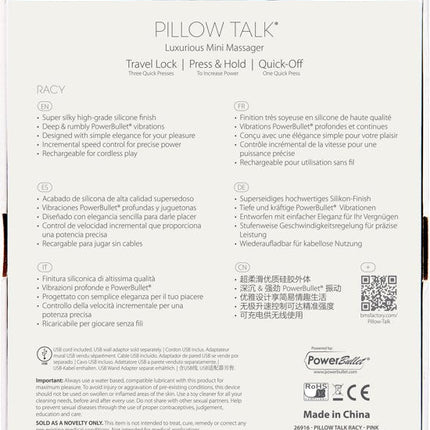 Pillow Talk Oplaadbare Mini Vibrator Racy - roze - Erotiekvoordeel.nl