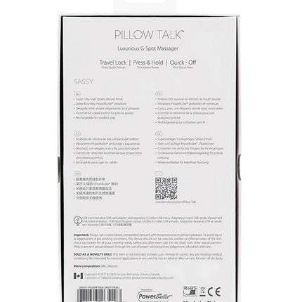 Pillow Talk Sassy G-Spot vibrator - Lichtblauw - Erotiekvoordeel.nl