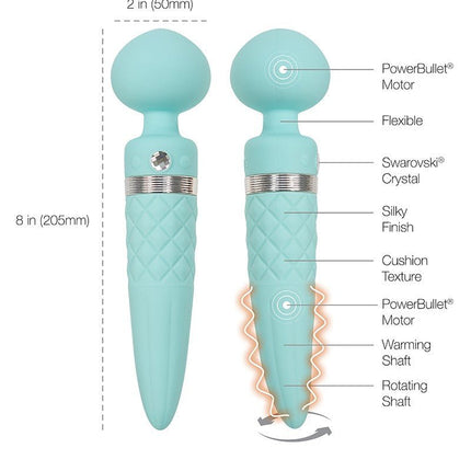 Pillow Talk Sultry Roterende Wand en G-spot Vibrator met verwarmingsfunctie - Lichtblauw - Erotiekvoordeel.nl