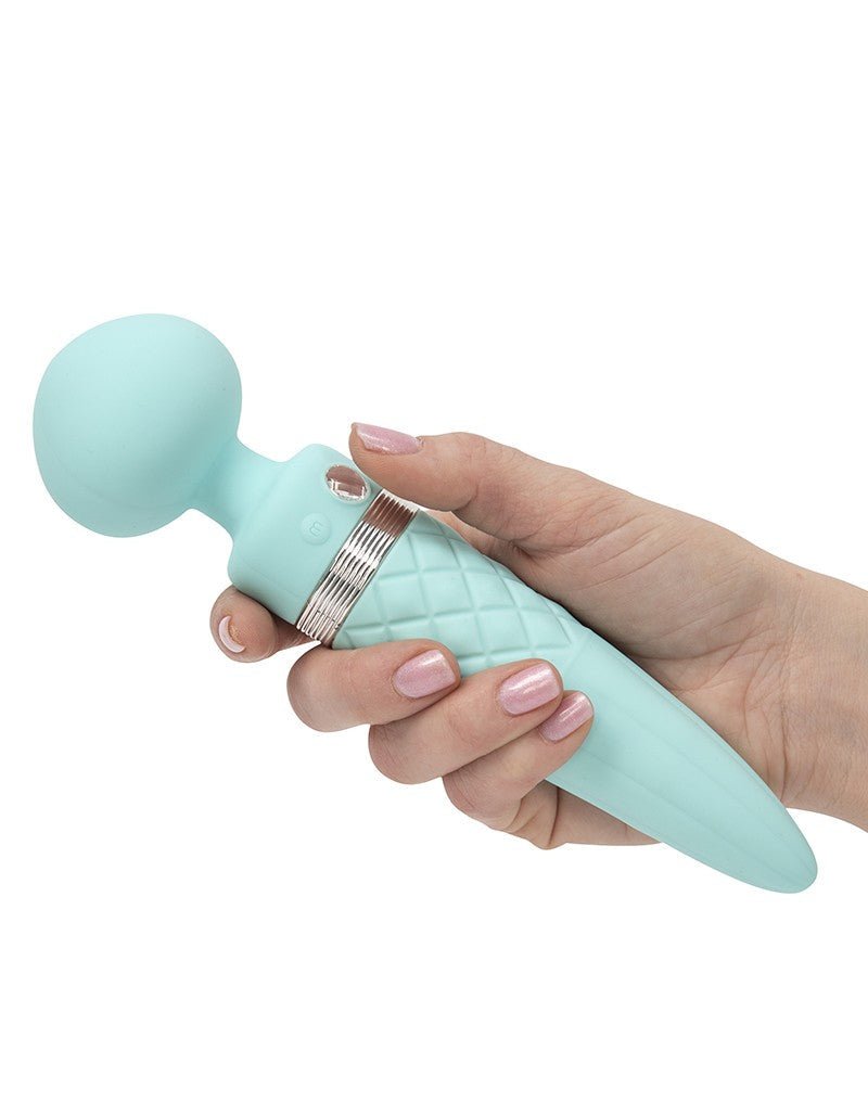 Pillow Talk Sultry Roterende Wand en G-spot Vibrator met verwarmingsfunctie - Lichtblauw - Erotiekvoordeel.nl