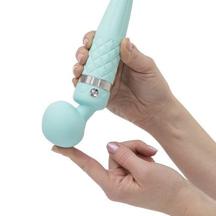 Pillow Talk Sultry Roterende Wand en G-spot Vibrator met verwarmingsfunctie - Lichtblauw - Erotiekvoordeel.nl