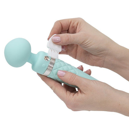 Pillow Talk Sultry Roterende Wand en G-spot Vibrator met verwarmingsfunctie - Lichtblauw - Erotiekvoordeel.nl