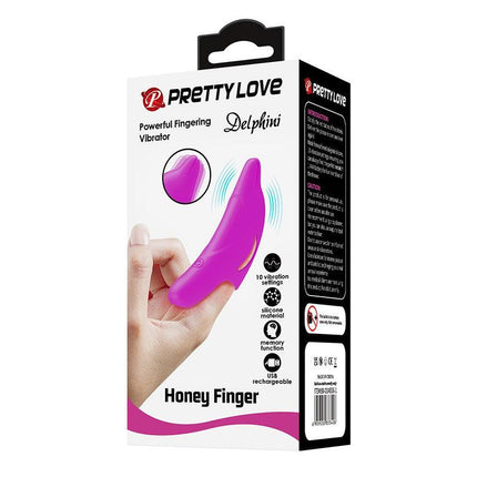 Pretty Love Delphini - Vibrator - Vinger Vibrator - Paars - Siliconen - USB Oplaadbaar - 10 standen-Erotiekvoordeel.nl