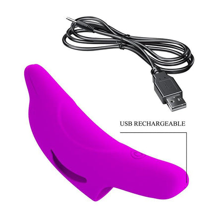 Pretty Love Delphini - Vibrator - Vinger Vibrator - Paars - Siliconen - USB Oplaadbaar - 10 standen-Erotiekvoordeel.nl