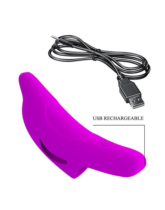 Pretty Love Delphini - Vibrator - Vinger Vibrator - Paars - Siliconen - USB Oplaadbaar - 10 standen-Erotiekvoordeel.nl