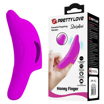 Pretty Love Delphini - Vibrator - Vinger Vibrator - Paars - Siliconen - USB Oplaadbaar - 10 standen-Erotiekvoordeel.nl