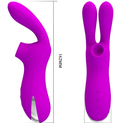 Pretty Love Dubbele Oortjes Vibrator met Clitoris Zuiger Ralap - roze - Erotiekvoordeel.nl