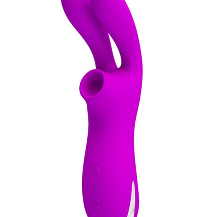 Pretty Love Dubbele Oortjes Vibrator met Clitoris Zuiger Ralap - roze - Erotiekvoordeel.nl