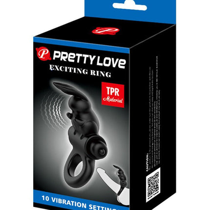 Pretty Love Exciting Ring Vibrerende Cockring - zwart-Erotiekvoordeel.nl