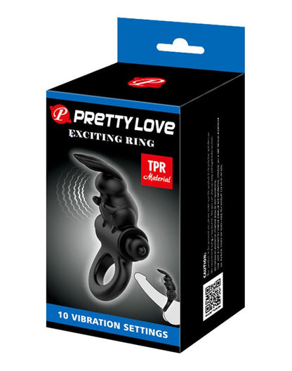 Pretty Love Exciting Ring Vibrerende Cockring - zwart-Erotiekvoordeel.nl