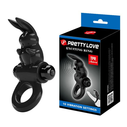 Pretty Love Exciting Ring Vibrerende Cockring - zwart-Erotiekvoordeel.nl