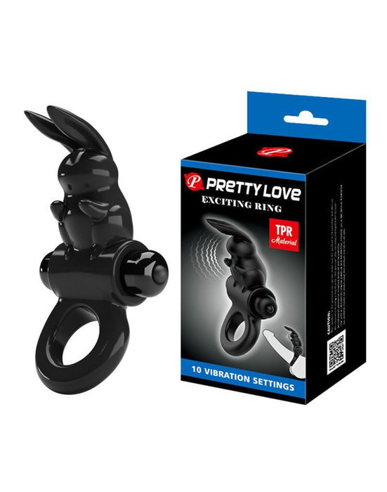 Pretty Love Exciting Ring Vibrerende Cockring - zwart-Erotiekvoordeel.nl