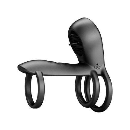 Pretty Love Jammy - Cockring Vibrator met Clitoris Stimulator - Zwart - Unieke Drievoudige Ringontwerp-Erotiekvoordeel.nl