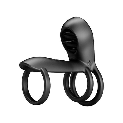 Pretty Love Jammy - Cockring Vibrator met Clitoris Stimulator - Zwart - Unieke Drievoudige Ringontwerp-Erotiekvoordeel.nl