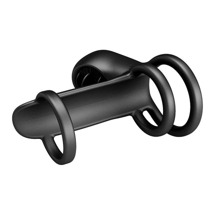 Pretty Love Jammy - Cockring Vibrator met Clitoris Stimulator - Zwart - Unieke Drievoudige Ringontwerp-Erotiekvoordeel.nl