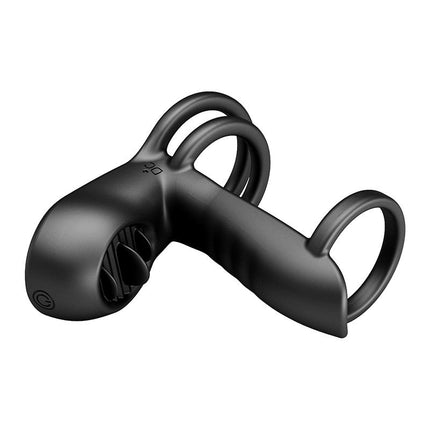 Pretty Love Jammy - Cockring Vibrator met Clitoris Stimulator - Zwart - Unieke Drievoudige Ringontwerp-Erotiekvoordeel.nl