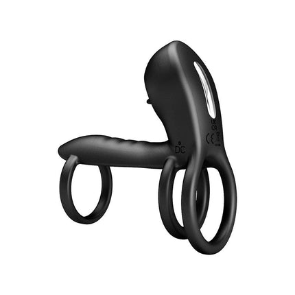Pretty Love Jammy - Cockring Vibrator met Clitoris Stimulator - Zwart - Unieke Drievoudige Ringontwerp-Erotiekvoordeel.nl