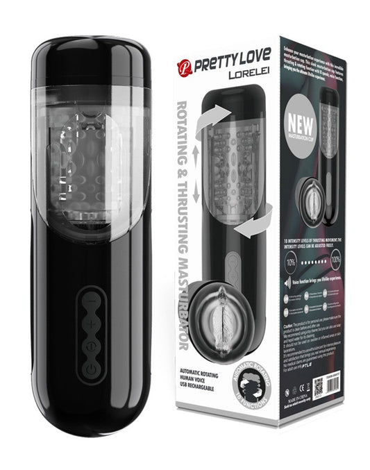 Pretty Love Krachtige Roterende en Stotende Masturbator Lorelei - Erotiekvoordeel.nl