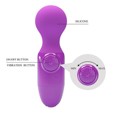 Pretty Love Little Cute - Vibrator - Mini Stick - Mini Wand Vibrator - Paars - Compact, Krachtig en Veelzijdig-Erotiekvoordeel.nl