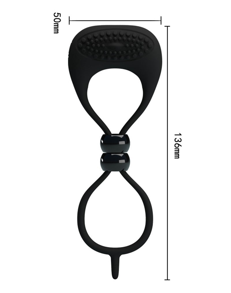 Pretty Love Locker Vibrerende Cockring - zwart - Erotiekvoordeel.nl